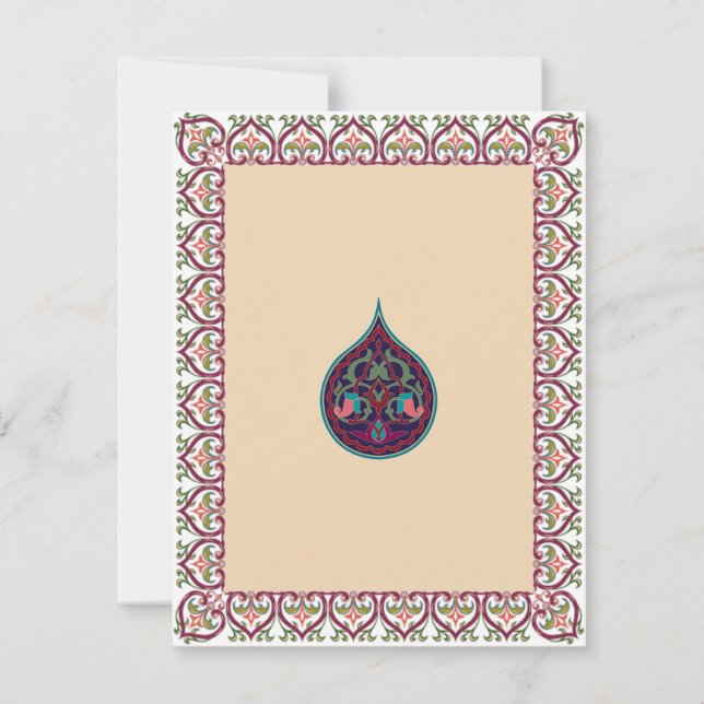 Hindu Muslim Arabic Wedding or Mehndi Invitation 3 (Front)