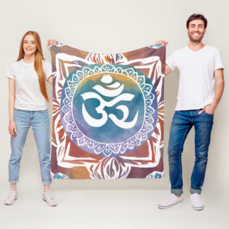 hindu ohm namaste yoga design fleece blanket