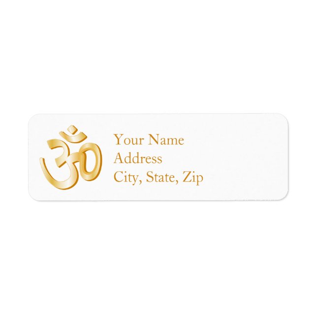 Hindu Om Symbol 2.25" x 0.75" Address Label (Front)