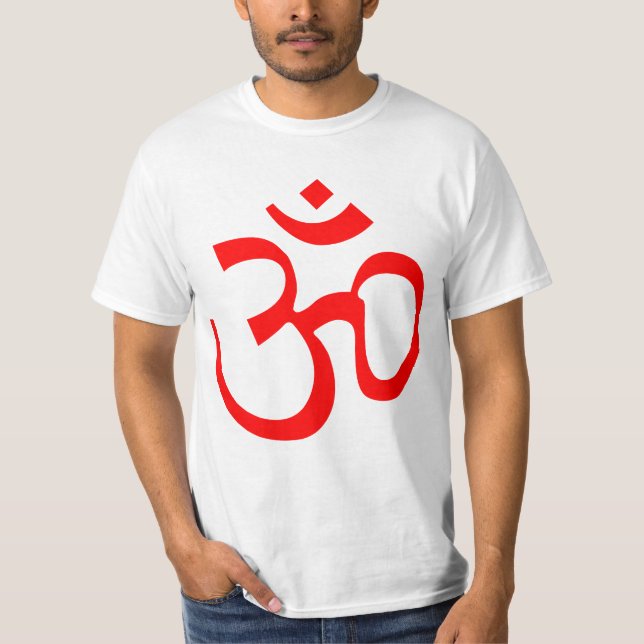 Hindu OM Symbol - Red T-Shirt (Front)