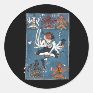 Hindu Shiva Yoga Meditation Mandala Classic Round Sticker