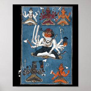 Hindu Shiva Yoga Meditation Mandala Poster