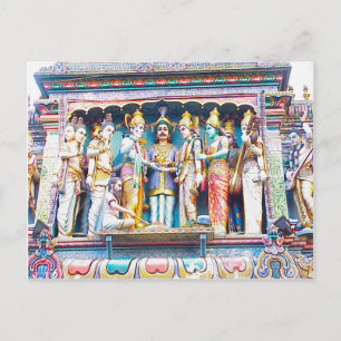Hindu temple decoration, Hindu life Postcard