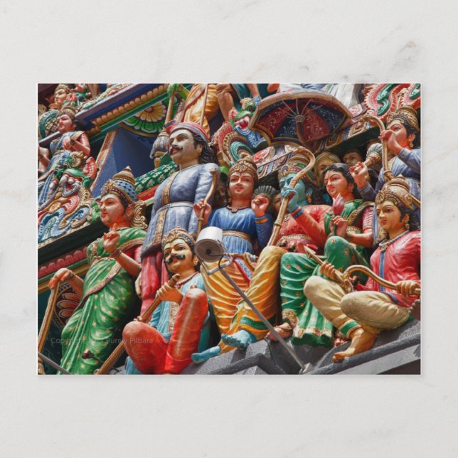 Hindu temple figures postcard (Front)
