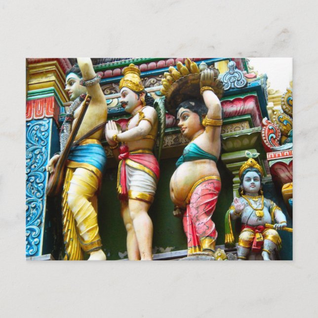 Hindu temple figures postcard (Front)