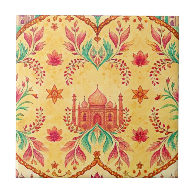 Hindu temple indian seamless pattern tile (Front)