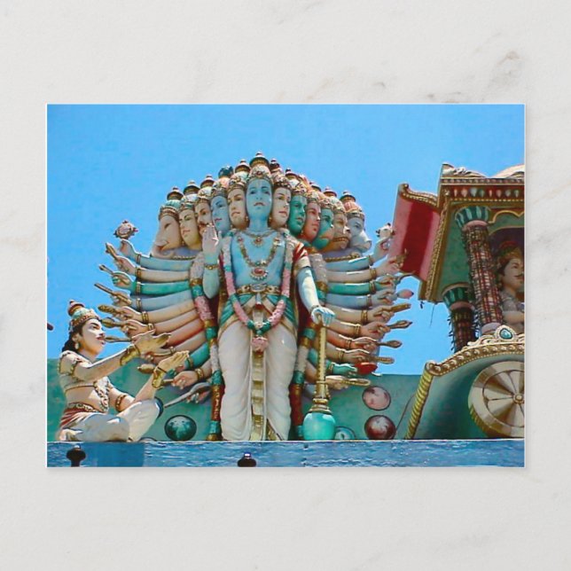 Hindu temple, statue of goddesse postcard (Front)