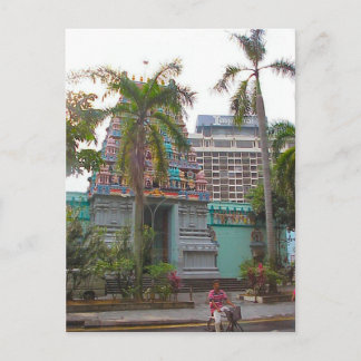 Hindu temple  worship outside the Chattiar temple Postcard