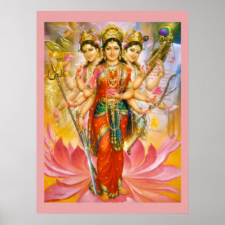 Hindu Three Goddesses Large Canvas Print