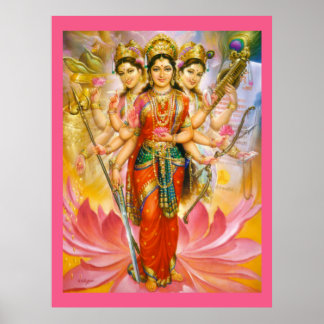 Hindu Three Goddesses Large Canvas Print