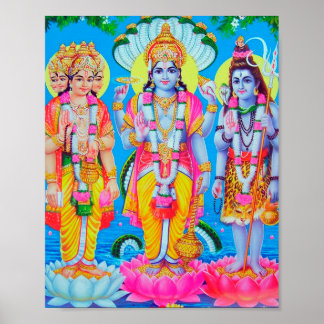 Hindu Trinity Brahma Vishnu Shiva Poster