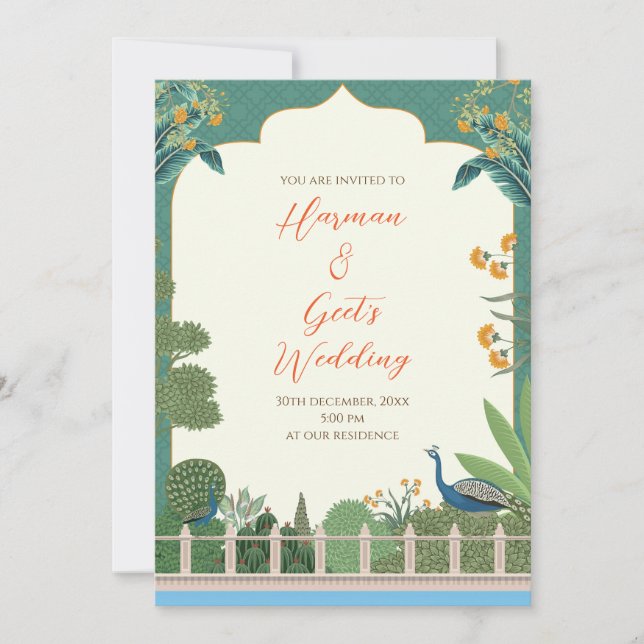 Hindu Wedding card Digital Indian Wedding invite (Front)