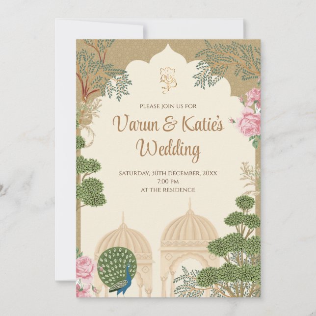 Hindu Wedding card Digital & Indian Wedding invite (Front)