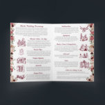Hindu Wedding Ceremony (Gold Red Pink) Folded Programme<br><div class="desc">This wedding ceremony program details the important steps of a hindu wedding to explain this to guests who may be unfamiliar or to help them follow along with the sacred rituals of this wonderful day. All of the colours can be edited in the design tool, and the text can be...</div>