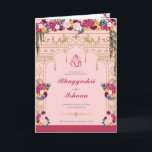 Hindu Wedding Ceremony Pretty Tropical Floral Programme<br><div class="desc">This wedding ceremony program details the important steps of a hindu wedding to explain this to guests who may be unfamiliar or to help them follow along with the sacred rituals of this wonderful day. All of the colours can be edited in the design tool, and the text can be...</div>