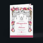 Hindu Wedding Ceremony Tropical Floral Pink Programme<br><div class="desc">This wedding ceremony program details the important steps of a hindu wedding to explain this to guests who may be unfamiliar or to help them follow along with the sacred rituals of this wonderful day. All of the colours can be edited in the design tool, and the text can be...</div>