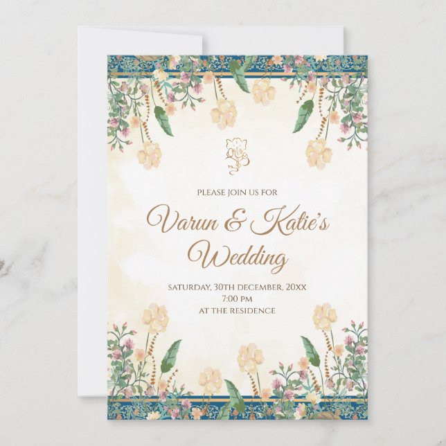 Hindu wedding invite as Hindu invitation (Front)