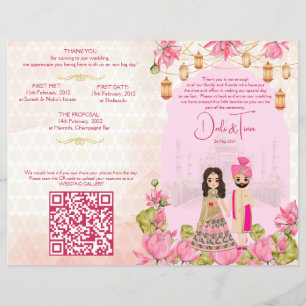 Hindu wedding rituals program pink lotus