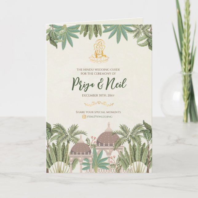 Hindu Wedding timeline & Gujarati Wedding program Programme (Front)