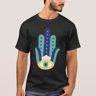 Hinduism Hand of Hamsa Eye Arabic Protect Fatima F T-Shirt