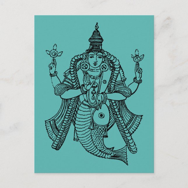 Hinduism: Vishnu Postcard (Front)