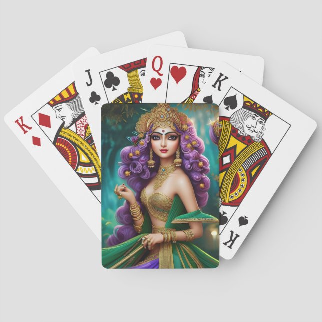 Hindy beatiful girl playing cards (Back)