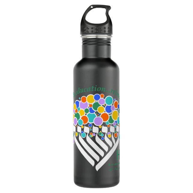 Hineni Learning Centre Water Bottle - Matte Black (Front)