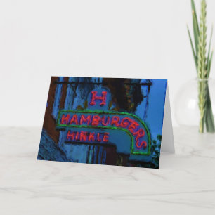 Hinkle's Hamburgers Sign Card