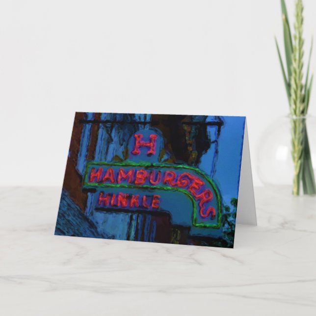 Hinkle's Hamburgers Sign Card (Front)