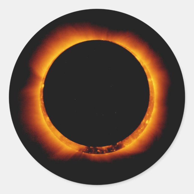 Hinode Observes an Annual Solar Eclipse Classic Round Sticker (Front)