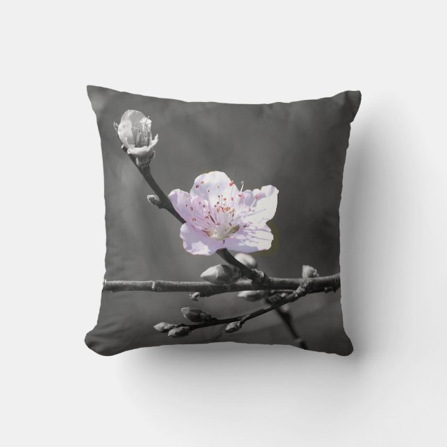 Hint of Pink Cherry Blossom Cushion (Front)
