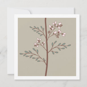 Hint of Pink Delicate Flower Buds Bloom Blank Card