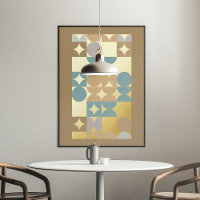 Hip Abstract Circles Industrial Fusion Art Gold