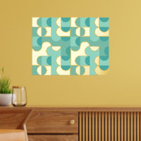 Hip Abstract Circles Wavy Gold Mosaic Art Pattern