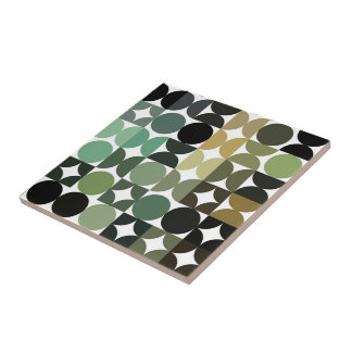 Hip Abstract Half Circles Industrial Fusion Art Tile