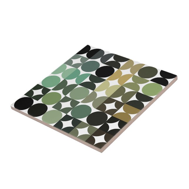 Hip Abstract Half Circles Industrial Fusion Art Tile (Side)