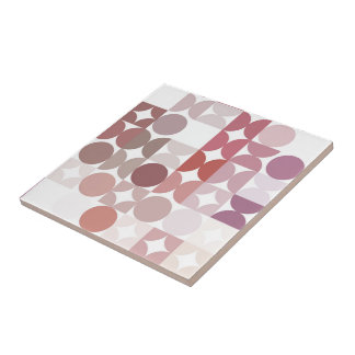 Hip Abstract Half Circles Industrial Fusion Art Tile