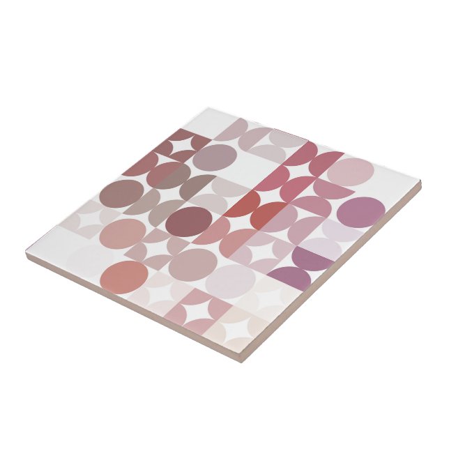 Hip Abstract Half Circles Industrial Fusion Art Tile (Side)