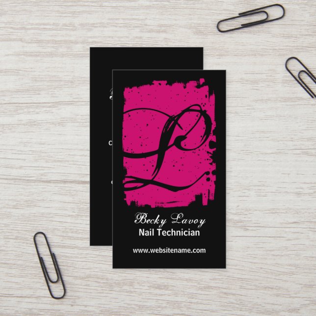 Hip and Bold Monogram Business Card (Front/Back In Situ)