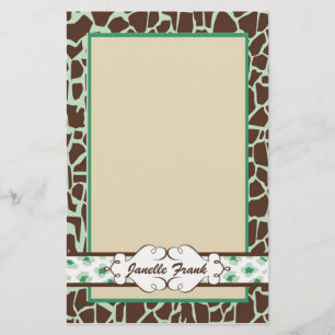Hip and Chic Animal Print: Green Stationery