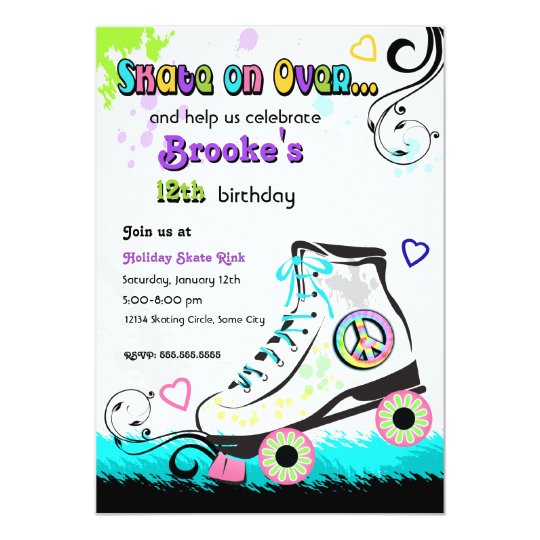Hip and Colourful Roller Skate Invitation