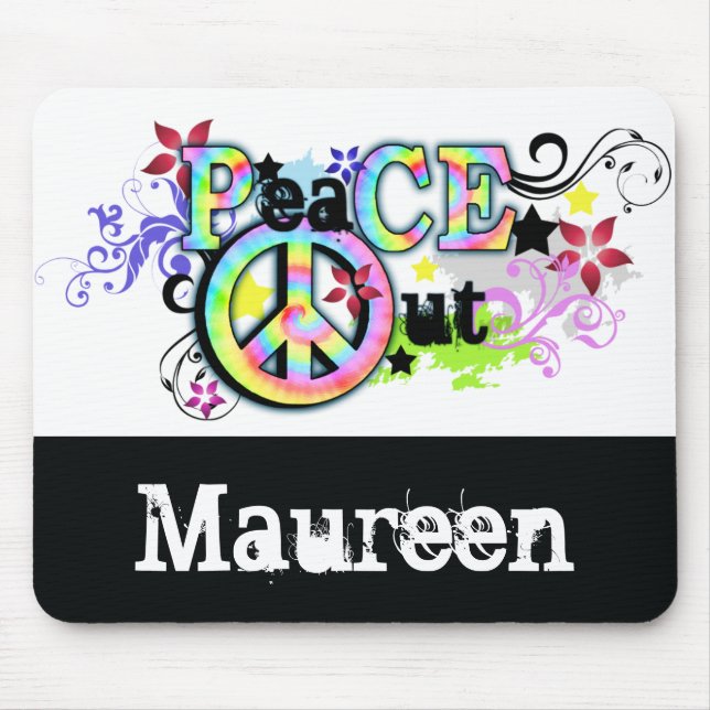 Hip and Groovy PeaCE OUT Mouse Mat (Front)