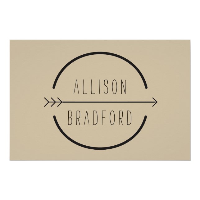Hip and Rustic Arrow Tan Logo Download Poster (Front)