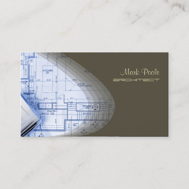 Hip Architect business cards, dark chocolate Business Card (Front)