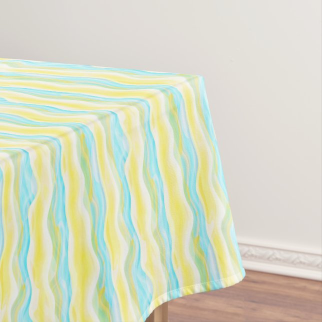 Hip Artistic Abstract Retro Cool Wave Art Pattern Tablecloth (In Situ)