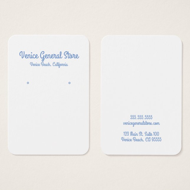 Hip Blue Earring or Jewellery Display Card (Front & Back)