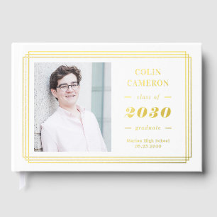 Hip Border Foil Photo Graduation Guest Book
