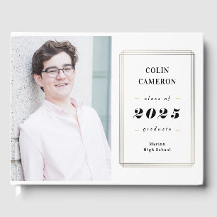 Hip Border Graduation Party Guest Book