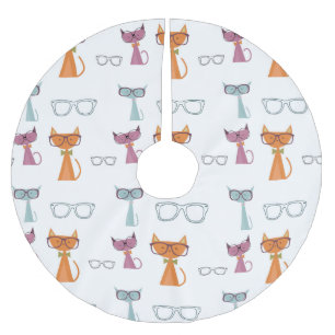 Hip Cats Christmas Brushed Polyester Tree Skirt