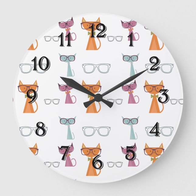 Hip Cats Large Clock (Front)